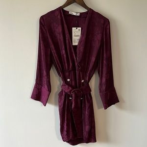 Zara Sateen Long Sleeve Dress